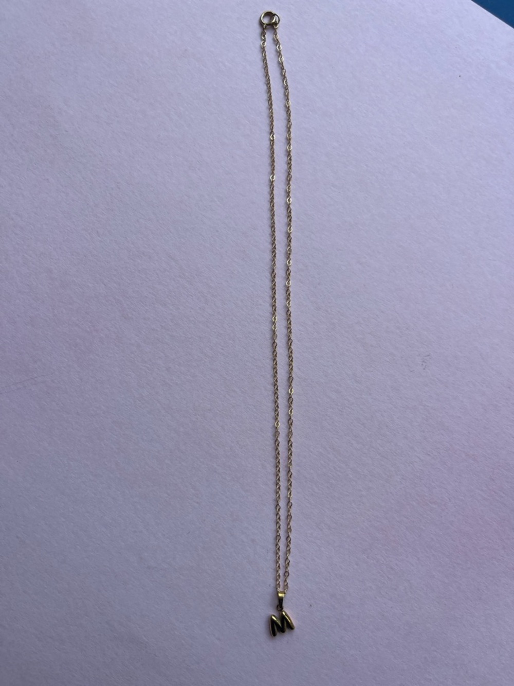 Minimal Gold Initial 'M' Pendant Necklace - Women's Jewelry